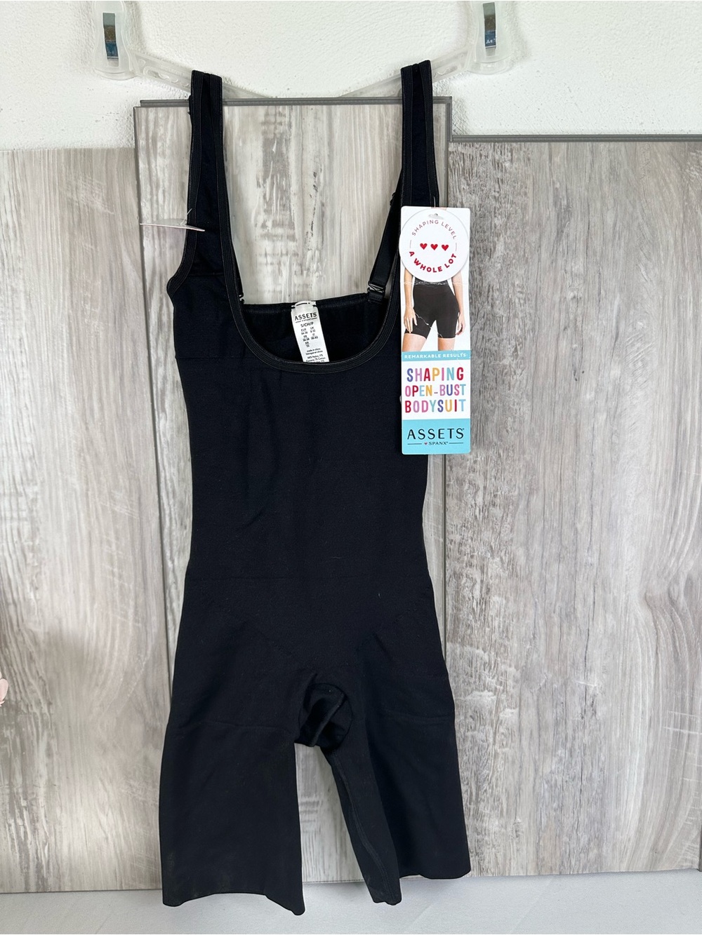 Assets Black Shaping Open-Bust One-Piece Bodysuit